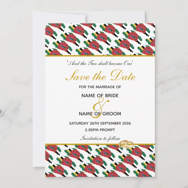 DOMINICA Christian Wedding Celebration Save The Date (Front)