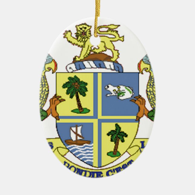 Dominica Coat of Arms Ceramic Ornament (Front)
