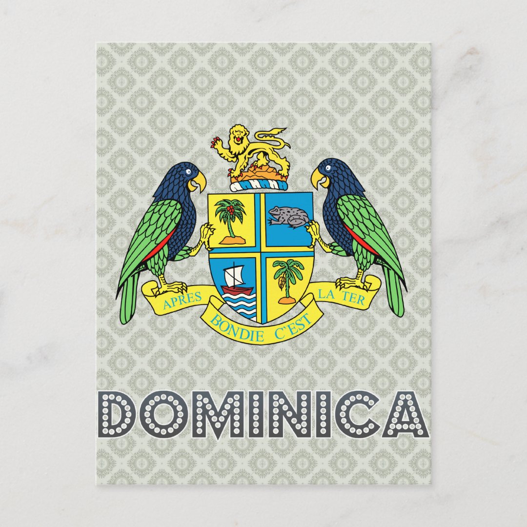 dominica-coat-of-arms-postcard-zazzle