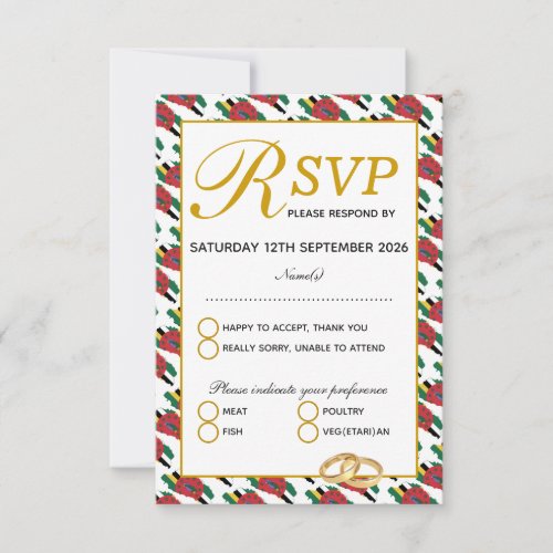 DOMINICA Custom Wedding RSVP Response Card