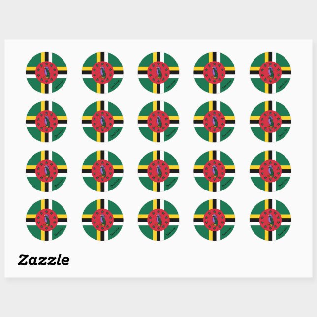 Dominica & Dominica flag patriots, holiday /sports Classic Round Sticker (Sheet)