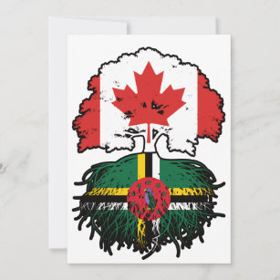 Dominica Dominican Canadian Canada Tree Roots Flag Invitation