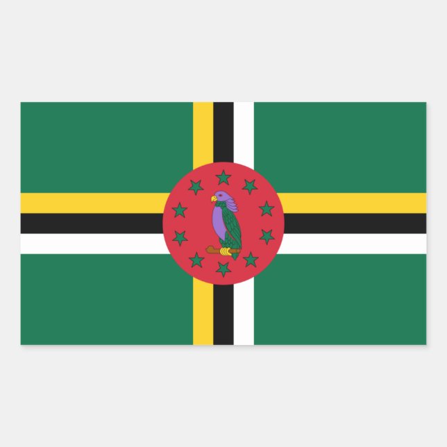 Dominica/Dominican Flag Rectangular Sticker (Front)