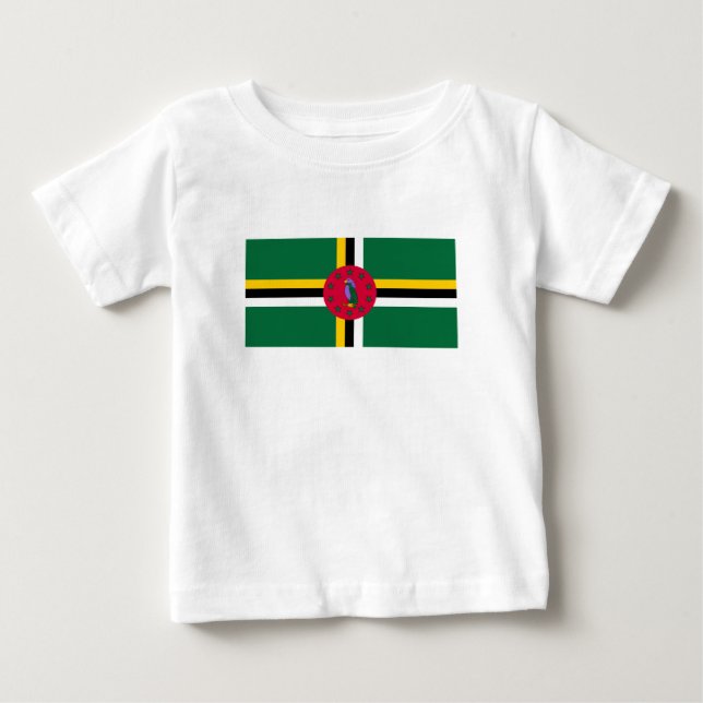 Dominica Flag Baby T-Shirt (Front)