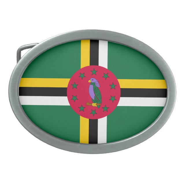 Dominica Flag Belt Buckle (Front)