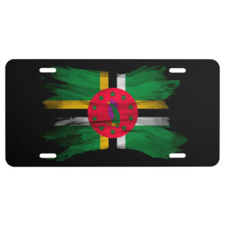 Dominica flag brush stroke, national flag license plate