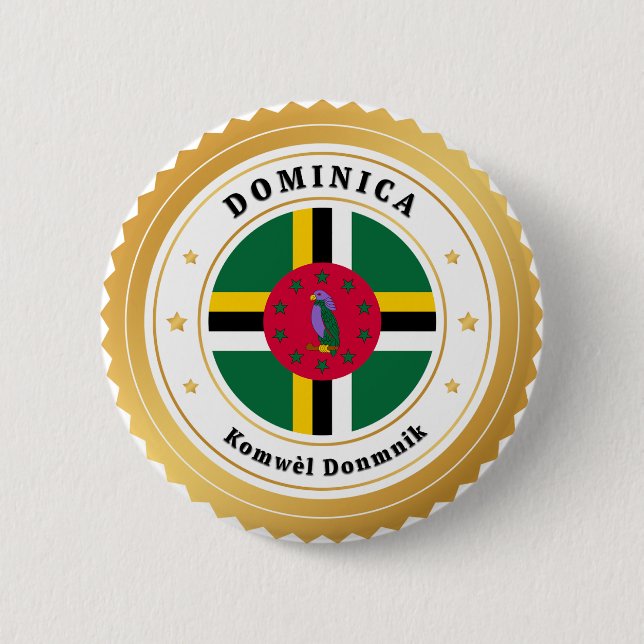 Dominica Flag Button (Front)