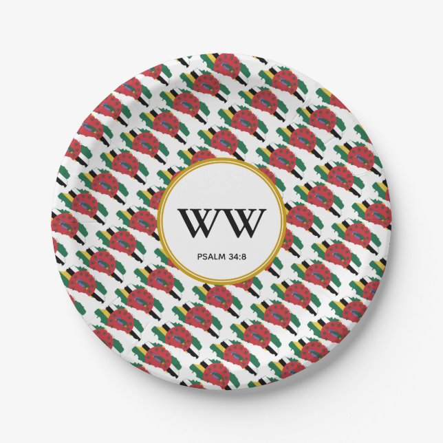 DOMINICA FLAG Celebration Birthday Heritage Party Paper Plates (Front)