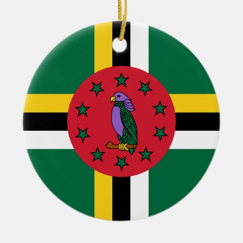 Dominica Flag Ceramic Ornament