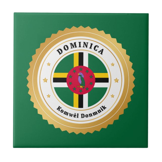 Dominica Flag Ceramic Tile (Front)