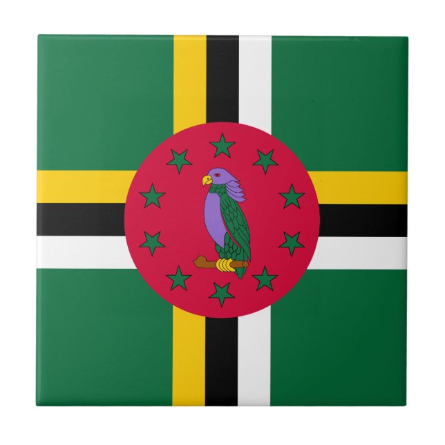 Dominica Flag Ceramic Tile (Front)