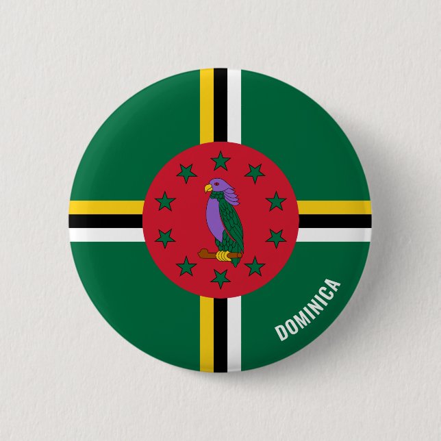 Dominica Flag Charming Patriotic Button (Front)