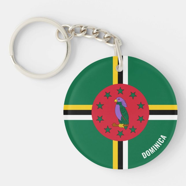 Dominica Flag Charming Patriotic Keychain (Front)