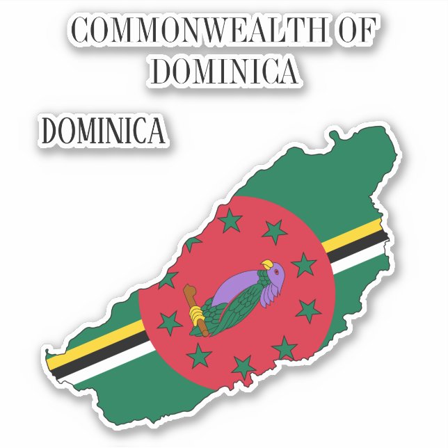 Dominica Flag Charming Patriotic Map Sticker (Front)