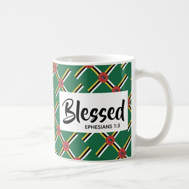 DOMINICA FLAG Christian Blessed Bible Custom Coffee Mug (Right)