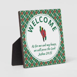 DOMINICA FLAG Christian Welcome Plaque