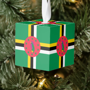 Dominica flag cube ornament