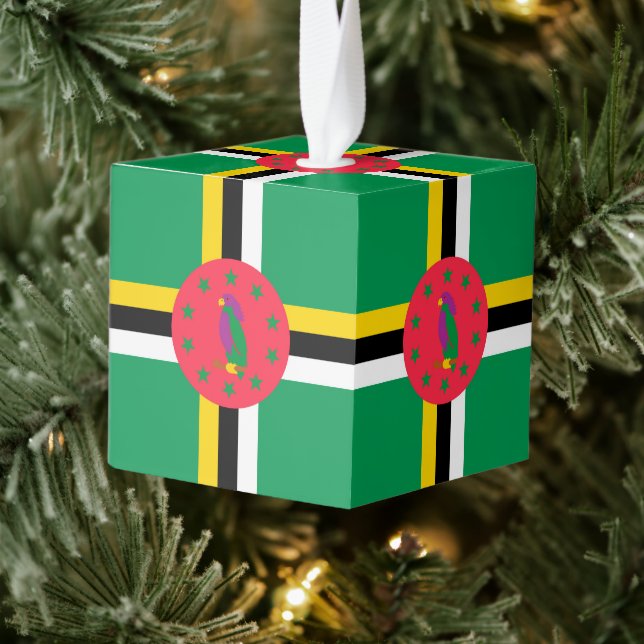 Dominica flag cube ornament (Tree)