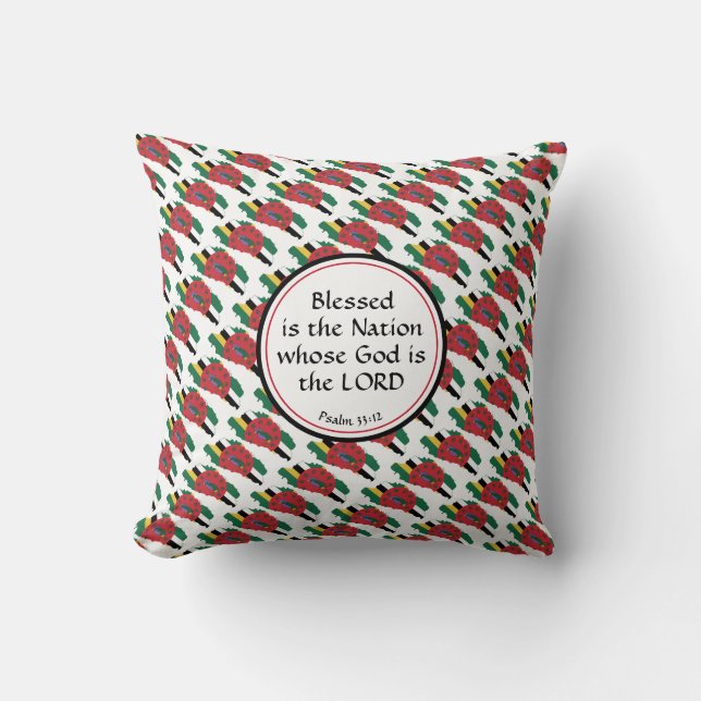 DOMINICA Flag Custom Christian Blessed Nation Throw Pillow (Front)