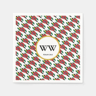 DOMINICA Flag Custom MONOGRAM Scripture Paper Napkins