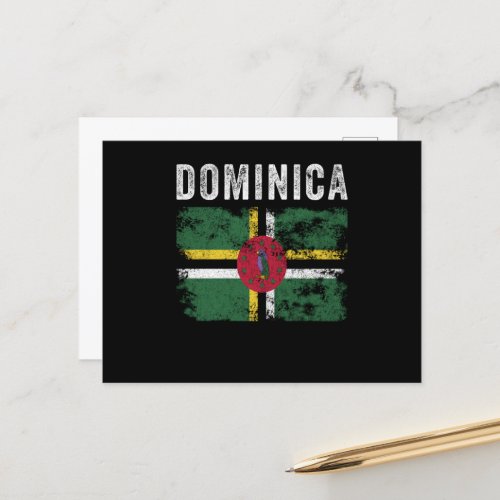 Dominica Flag Distressed Dominican Flag Postcard