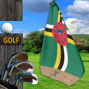 Dominica flag & Dominica monogrammed Golf Towel