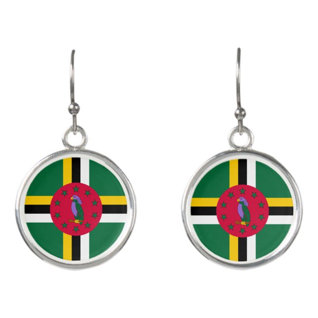 Dominica Flag Earrings (Front)