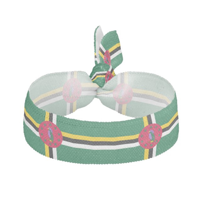 Dominica Flag Elastic Hair Tie (Front)