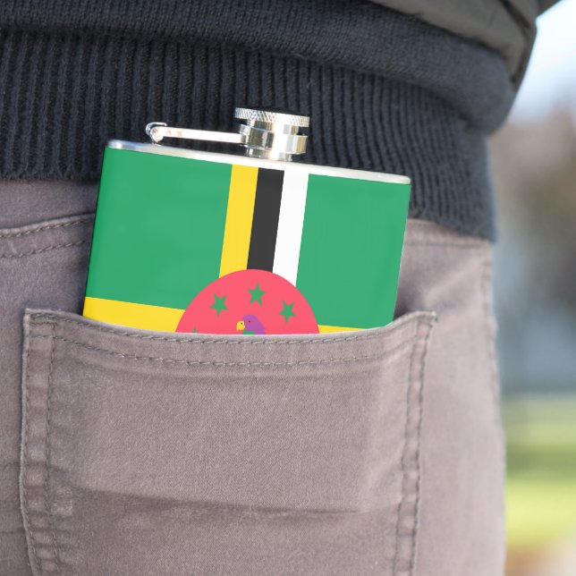 Dominica flag flask (In Situ)
