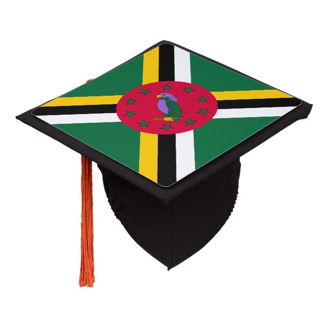 Dominica Flag Graduation Cap Topper (Angled)