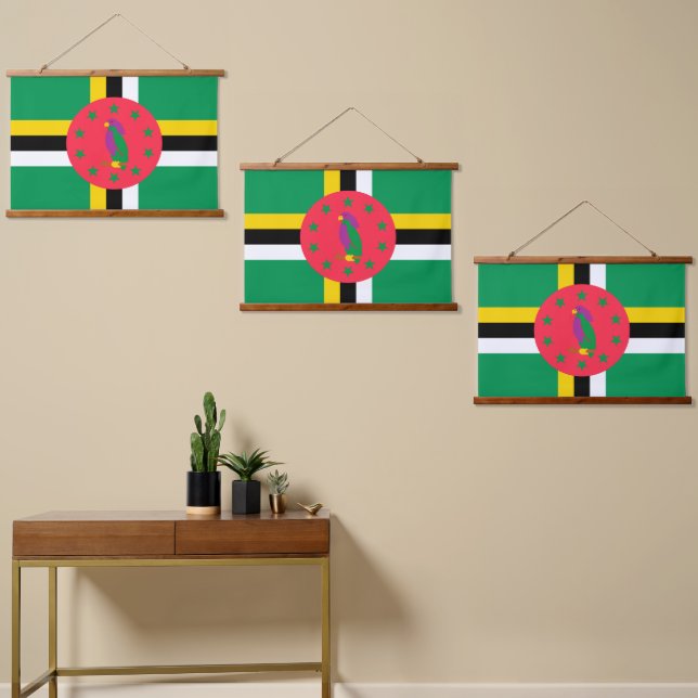 Dominica flag hanging tapestry (Asymmetrical)