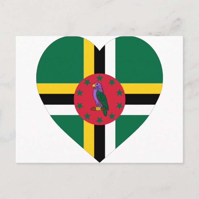 Dominica Flag Heart Postcard (Front)