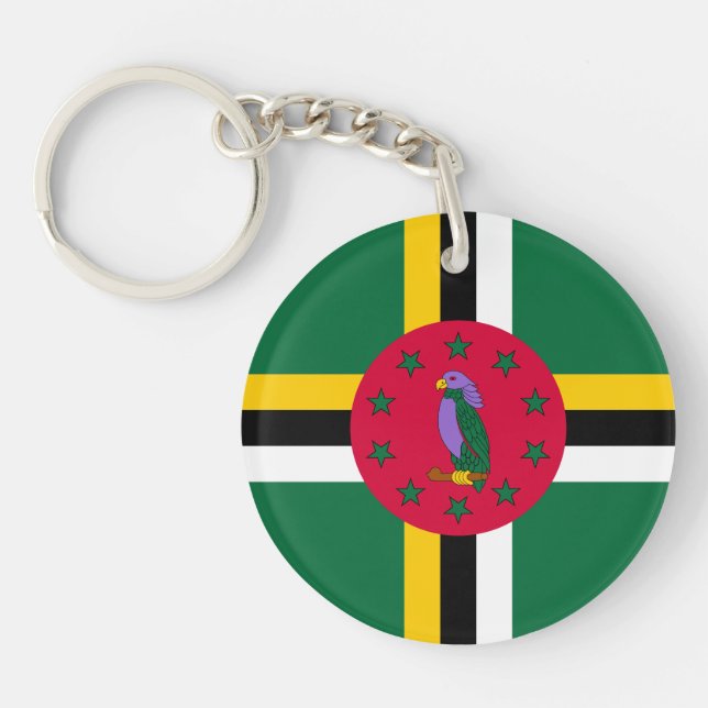 Dominica Flag Keychain (Front)
