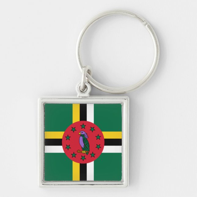 Dominica Flag Keychain (Front)