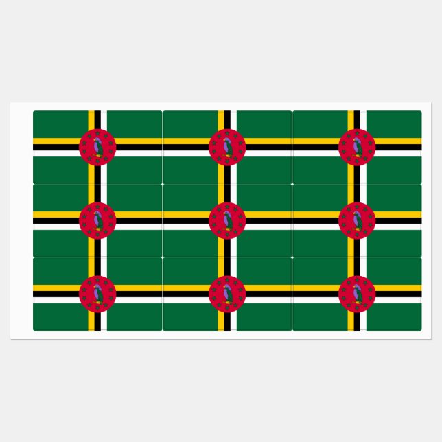 Dominica Flag Labels (Sheet)