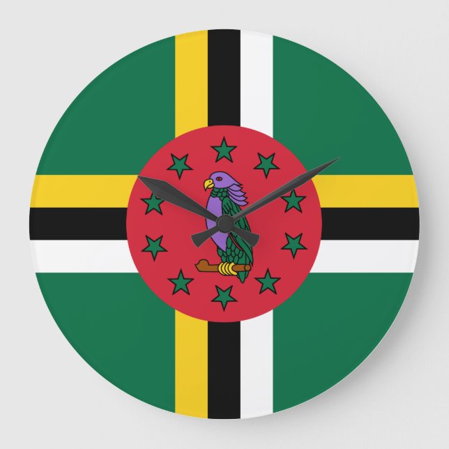 Dominica Flag Large Clock (Front)