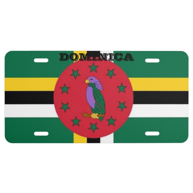 Dominica flag license plate (Front)