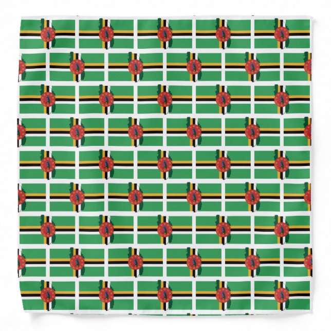 DOMINICA Flag Map Bandana (Front)