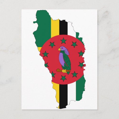 Dominica Flag map DM Postcard