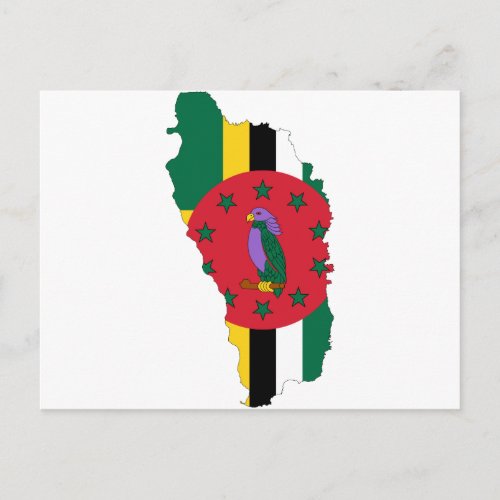 Dominica Flag map DM Postcard