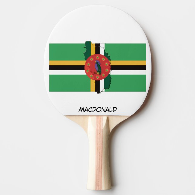 DOMINICA FLAG & MAP Personalized Ping Pong Paddle (Front)