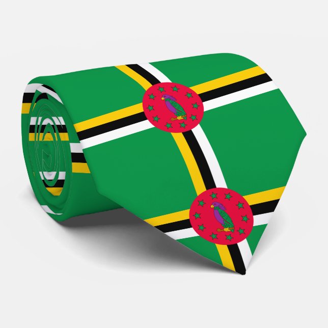 Dominica flag neck tie (Rolled)