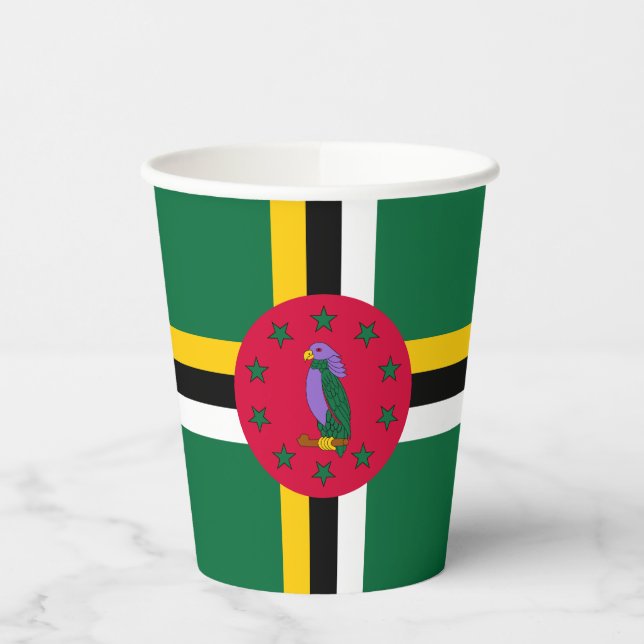Dominica Flag Paper Cups (Left)