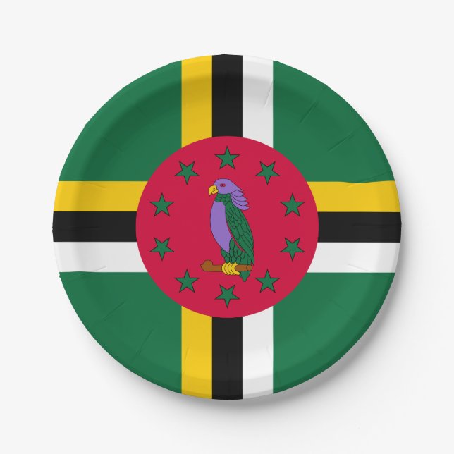 Dominica Flag Paper Plates (Front)