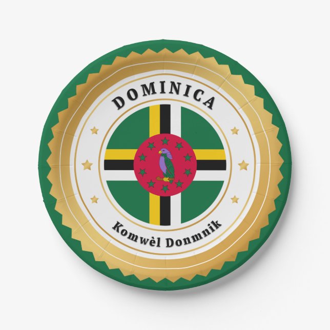 Dominica Flag Paper Plates (Front)