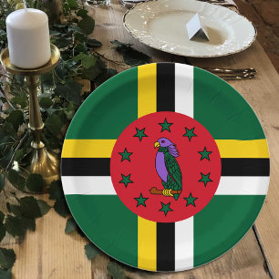 Dominica Flag plates, party, sports, Dominica Paper Plates