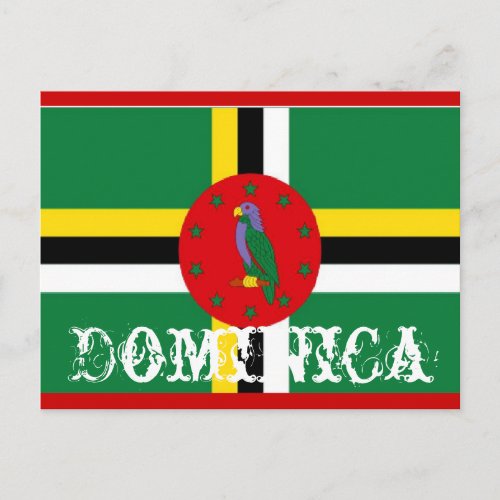 Dominica flag postcard