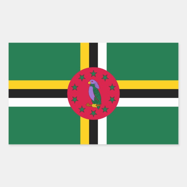 Dominica Flag Rectangular Sticker (Front)