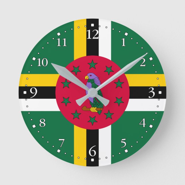 Dominica Flag Round Clock (Front)