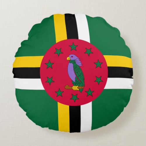 Dominica Flag Round Pillow